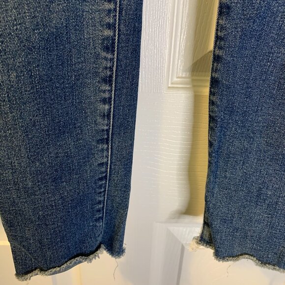 Mother Women's Looker Ankle Fray Jeans Size 26 Blue Boho Mid Rise Skinny Indie - Picture 4 of 10